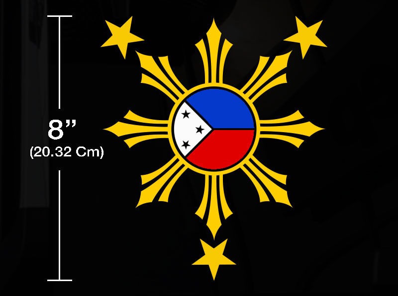 Filipino Vinyl Car Decal Sticker 8″ (H) w/ Philippine Flag theme 4 colors