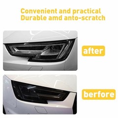 12″x72″ Medium Black Smoke LED Headlight Taillight Fog Light Tint Film Vinyl