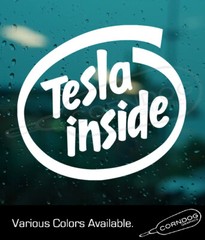 Tesla Insid STICKER VINYL DECAL ELECTRIC EMISSIONS CLEAN HYBRID MERCEDES B E250