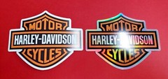 Harley Davidson Motor Cycles Logo Decal in plain or holographic, 5″ wide