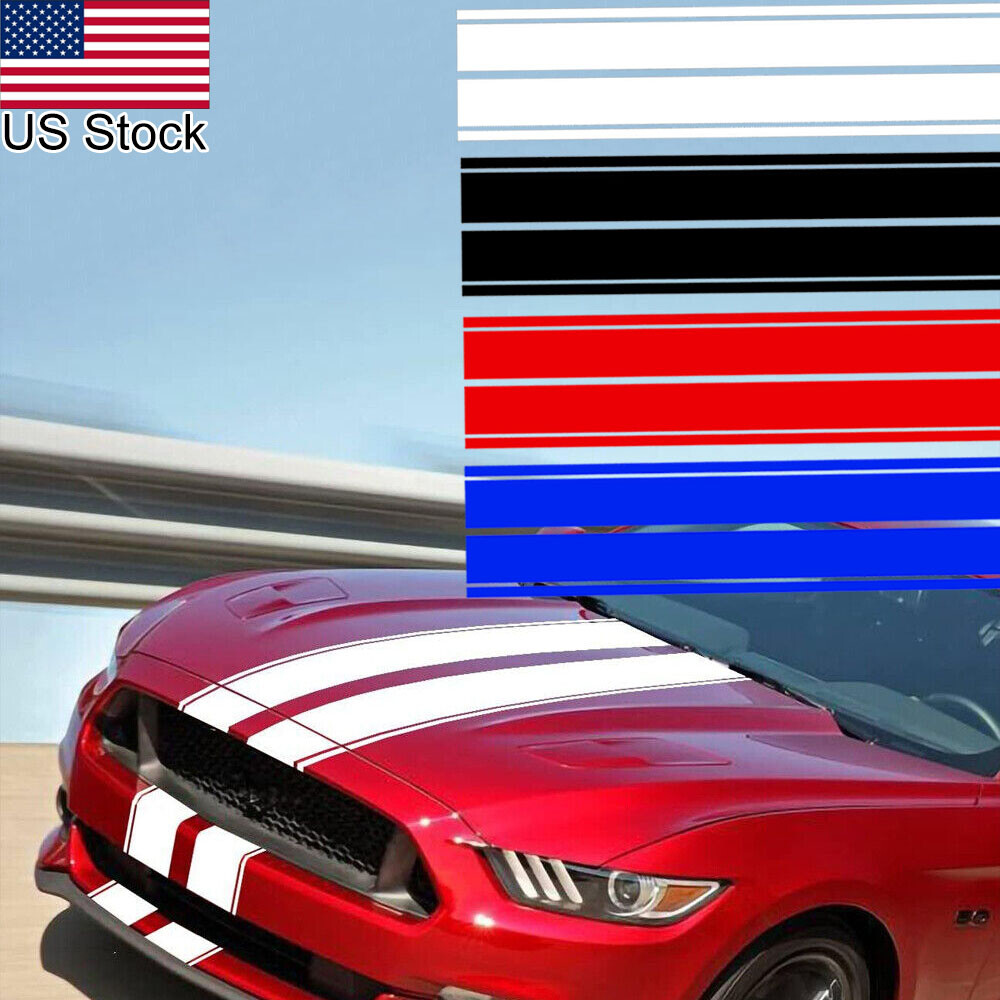 78″ Hood Roof Rally Racing Stripe Decal Stickers For Ford Mustang Chevy Camaro