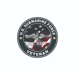 US Navy Submarine Veteran Emblem Decal / Bumper Sticker