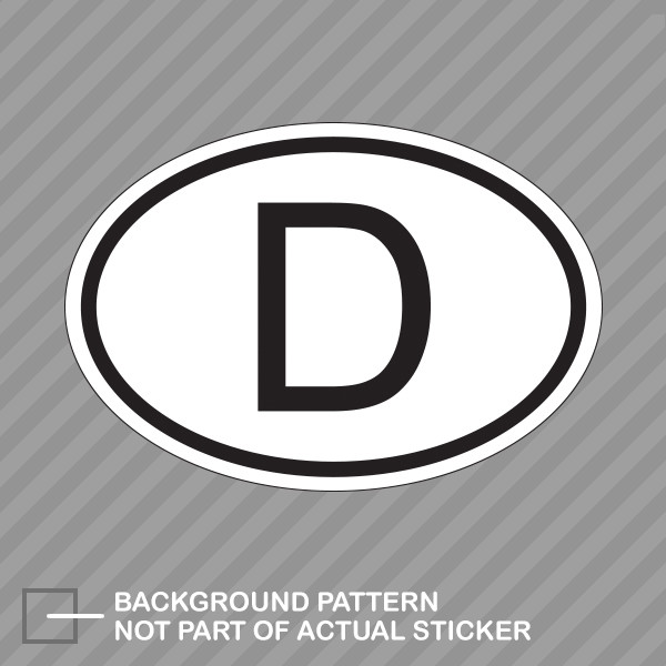 D Germany Country Code Oval Sticker Decal Vinyl german euro