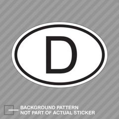 D Germany Country Code Oval Sticker Decal Vinyl german euro
