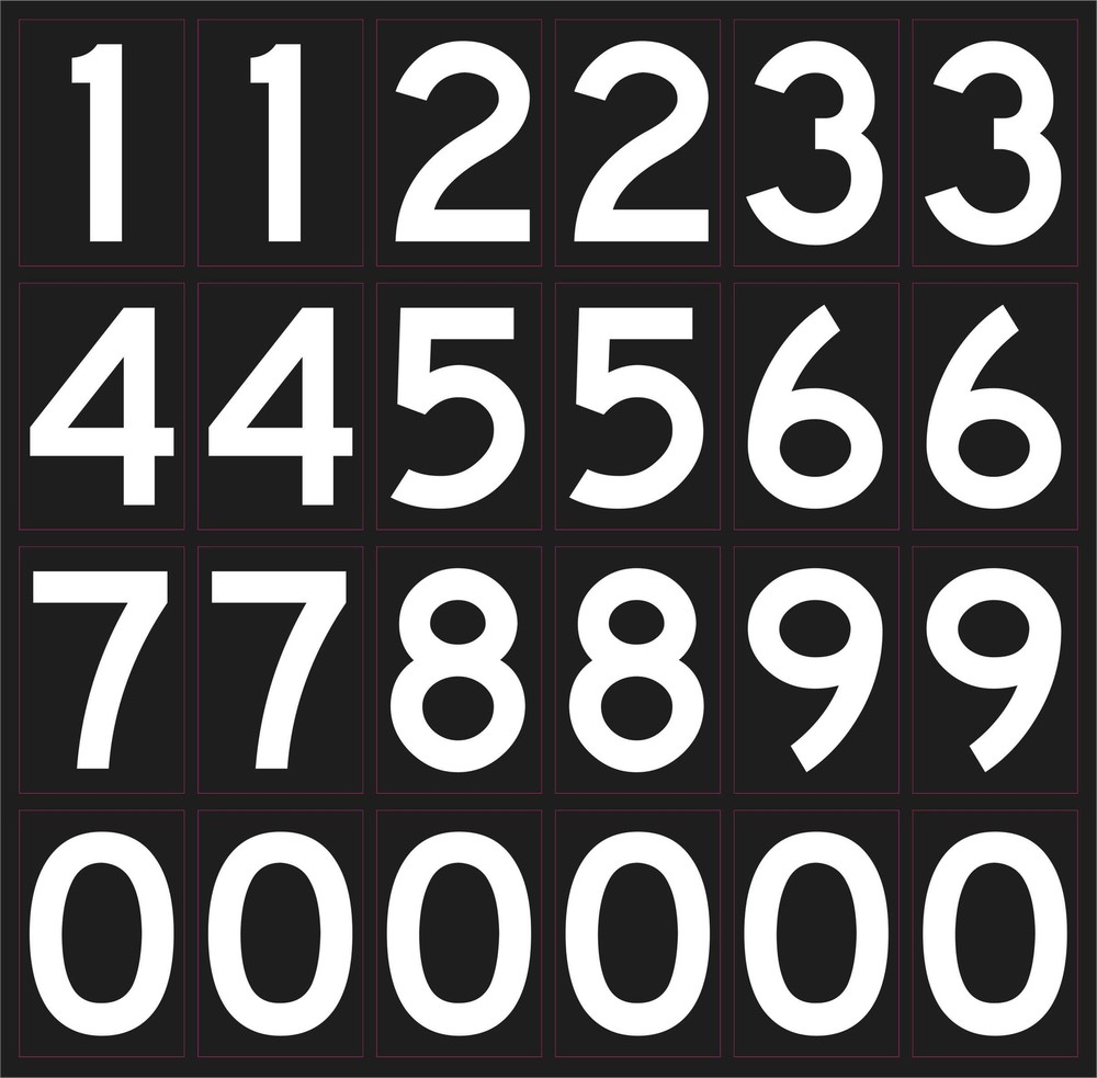 1.25in x 1.75in Mailbox Numbers Permanent Vinyl Stickers Wall Sign Door Decal