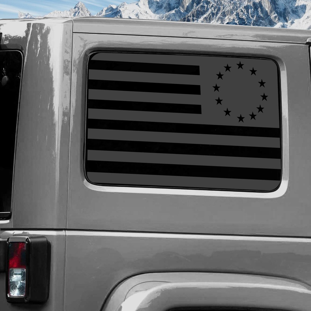 Rear Window Wrap Graphic Decal for Jeep Wrangler 2011-2020 BETSY ROSS NGREY