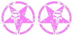US Army Star Punisher Skull Fits Jeeps L and R Vinyl Decal Many Colors and Sizes