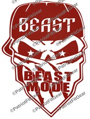 Beast Mode,Skull Bandanna,Exercise,Fitness,Motivation,Beast,Crossfit,Vinyl Decal