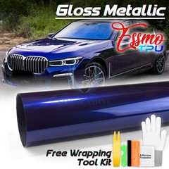 Gloss Metallic Royal Indigo Blue PPF Paint Protection Film Dry Wet Vinyl Wrap