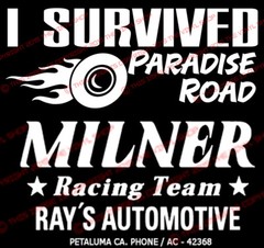 American Graffiti 2 pack “Milner’s Racing Team” & “I Survived Paradise Road” set