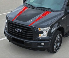 2Pcs 4.5” x 31” Red Vinyl Car Hood Graphic Decals Racing Sport Stripe Sticker