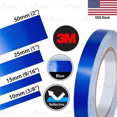 3M BLUE REFLECTIVE High Visibility Conspicuity Adhesive Roll Vinyl Tape Stickers