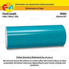 TEAL BLUE 8″ PIN STRIPE Car Model Motorcycle Decal TAPE Vinyl Sticker 203mm