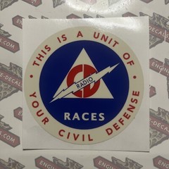 Civil Defense Unit Decal Radio RACES 3 1/4″ Like Original Vinyl Reproduction 1