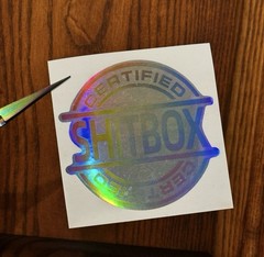 CERTIFIED SHITBOX Multicolor Holographic Rainbow Metallic 3” Vinyl Decal Sticker