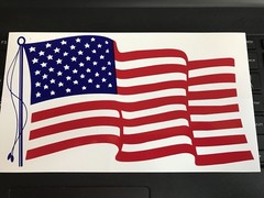 5 Vinyl American Flag Stickers4 1/2” X 8” New
