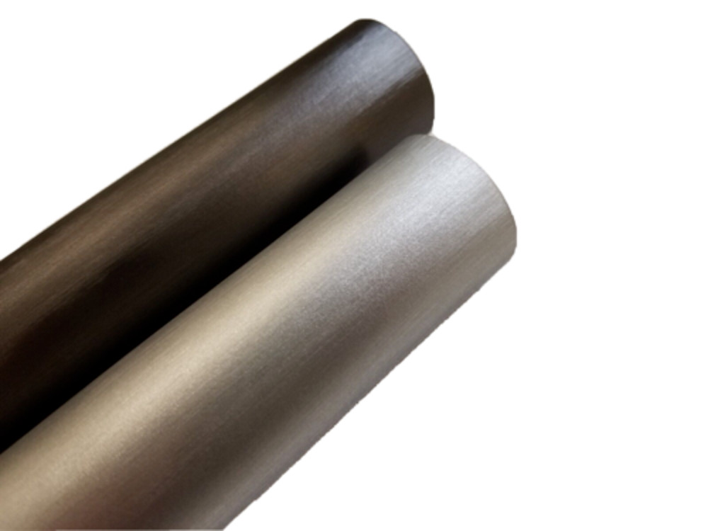 Brushed Silver / Dark Gray Metal Texture Vinyl Car Wrap Film Sticker Decal Roll