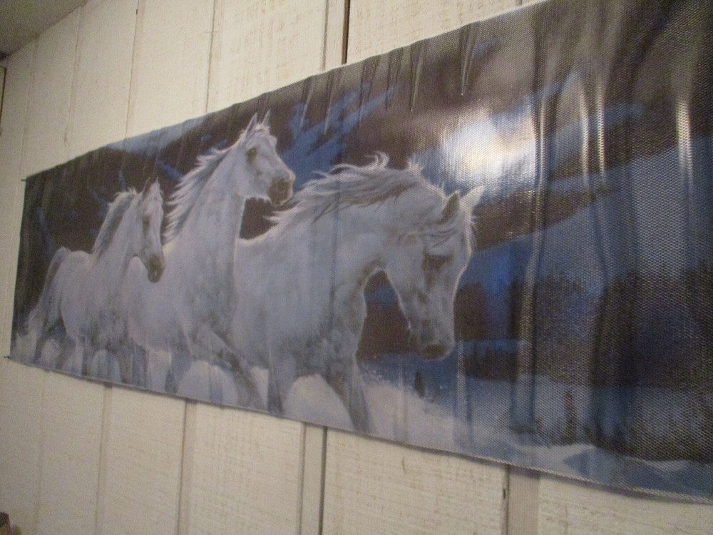 DECAL NIGHTMARES 3 WHITE HORSES RUNNING FULL SIZE TRUCK REAR WINDOW 66″ X 20″