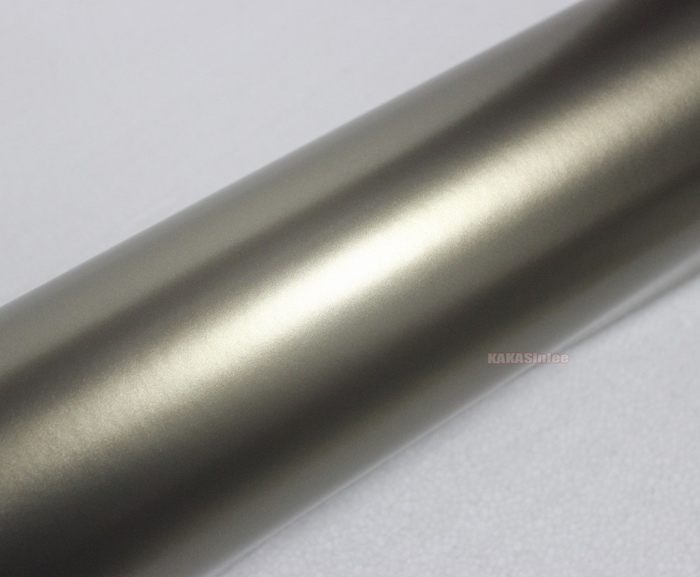 Air Release Car Satin Chrome Glitter Pearl Metal Vinyl Wrap Sticker Dark Gold AB
