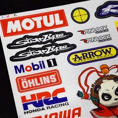 32pc 12″x10″ Reflective Sticker Decal Sheet – Motocross Dirt Bike Sponsors Logos
