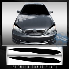 For 2003-2008 Toyota Corolla Headlight Eyelid Set Trim Decals Matte Carbon Fiber