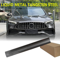 Tungsten Steel Gray Vinyl Wrap 5FTx50FT Liquid Metallic Satin Brushed Steel Grey
