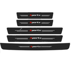 5Pcs Carbon Fiber Protector Film Anti-Scratch Stickers For Car Door Step Sill