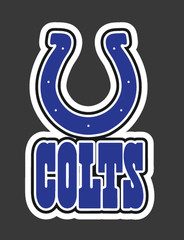 Indianapolis Colts Iron-On Decal Heat Transfer Decal Blue White Black Iron On