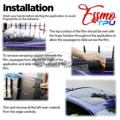 TPU Essmo Security Clear Glass Car Auto Sunroof VLT70% UV99% Windshield Sunshade