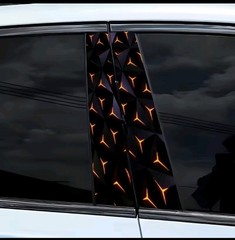 2pcs Durable PVC Car Stickers Plaid Pattern Waterproof Scratch-Resistant Decals