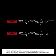 Pair TRD Racing Development Signature Script Decal Vinyl Stickers for Toyota Car