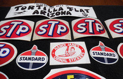 Vtg NOS Decal Stickers STP PENZOIL MARATHON SINCLAIR STANDARD OIL Gas Use On Can