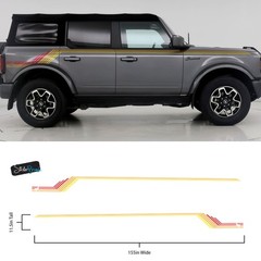 Red, Orange, Yellow Racing Side Stripes for Ford Bronco. 3M Premium Vinyl Decal.