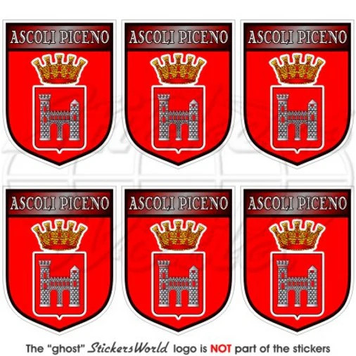 ASCOLI PICENO Town Shield, Citta ITALY 40mm (1.6″) Vinyl Stickers Decals x6