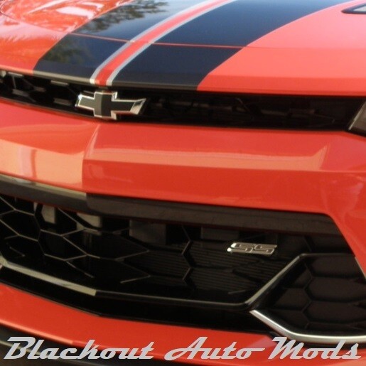2016-2018 Camaro Bowtie Emblem Blackout Kit Overlay Decals Set of 2 Gloss Black