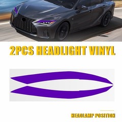 Purple Headlight DRL Vinyl Overlay Decals For 2021-2025 Lexus IS350 IS300 IS500