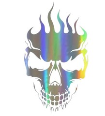 Holographic Laser SKULL GOTH SKELETON 6” Inch Vinyl Decal Sticker 1PC