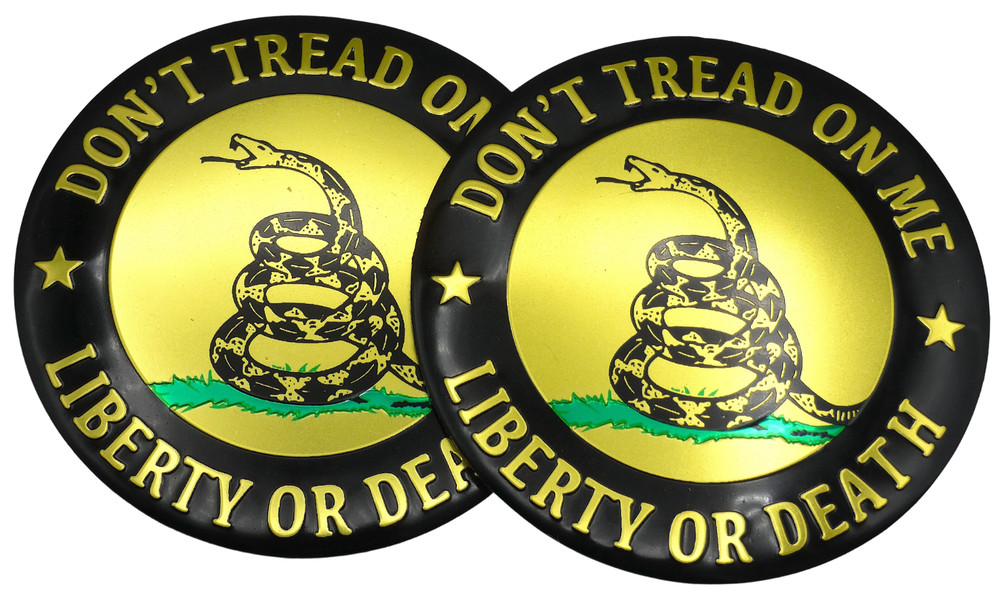 2x Metal Dome Shape Gadsden Snake Decal Sticker Emblem Badge Auto Car Truck 2.2″