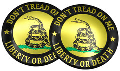 2x Metal Dome Shape Gadsden Snake Decal Sticker Emblem Badge Auto Car Truck 2.2″