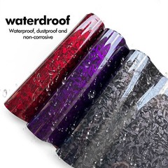 High Glossy Forged Carbon Fiber Vinyl Wrap Film Black Red Car Body Decal Sticker
