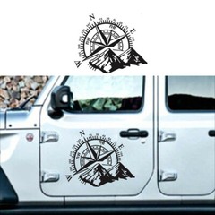 Car Hood Body Side Decal Mountain Compass Graphics DIY Vinyl Sticker 50x60CM