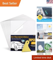 30PCS Car Window Cling Inspection Stickers – Clear Water-Resistant Vinyl