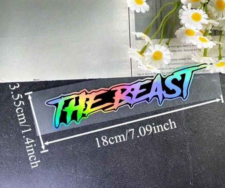 1X THE BEAST Car Van EV Bumper Window Laptop Wall Funny Vinyl Decal Sticker