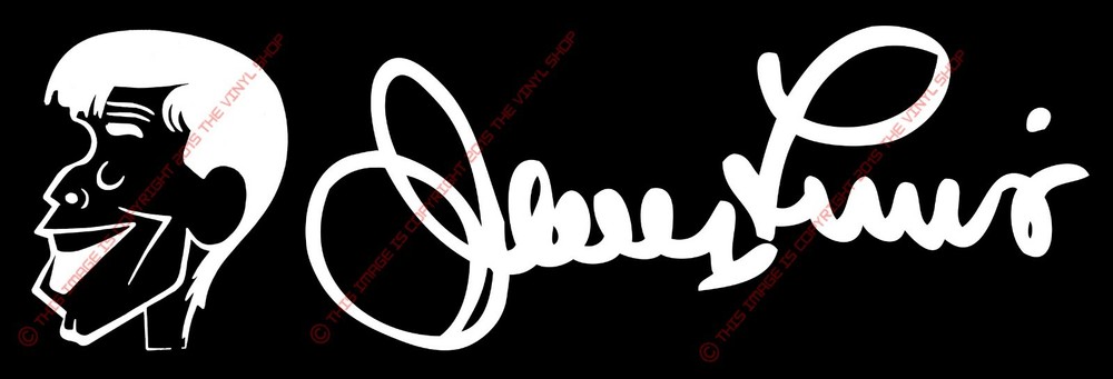 Jerry Lewis Face & signature The King Of Comedy funny man decal sticker.