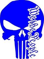 Punisher Skull We the People Patriotic Vinyl Decal Multiple Colors and Sizes