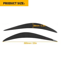 1/2set Headlight Carbon Real Fiber Eyebrows Eye Lid Trim Fit Cover Infiniti Q50