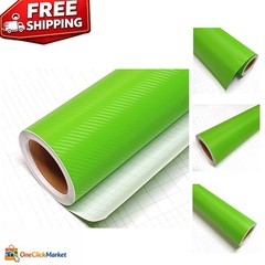 UV Resistant 3D Green Carbon Fiber Vinyl Roll – 12″x60″ for Easy Application