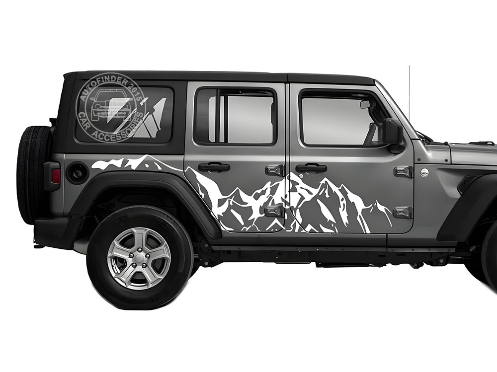 Snow Mountain Graphics Car Sticker For Jeep Wrangler Side Door Vinyl Decals