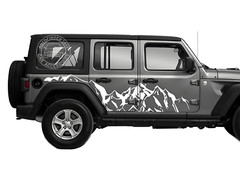 Snow Mountain Graphics Car Sticker For Jeep Wrangler Side Door Vinyl Decals
