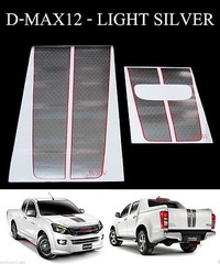SILVER RED FRONT REAR TAILGATE STICKER X-SERIES FOR ISUZU D-MAX DMAX 2012-2015